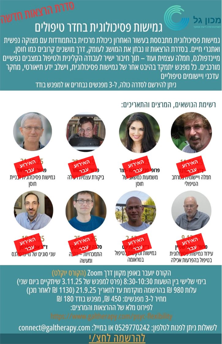 גמישות פסיכולוגית בחדר הטיפולים